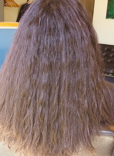 Dull Look of Women Hair Before Hair Straightening Treatment